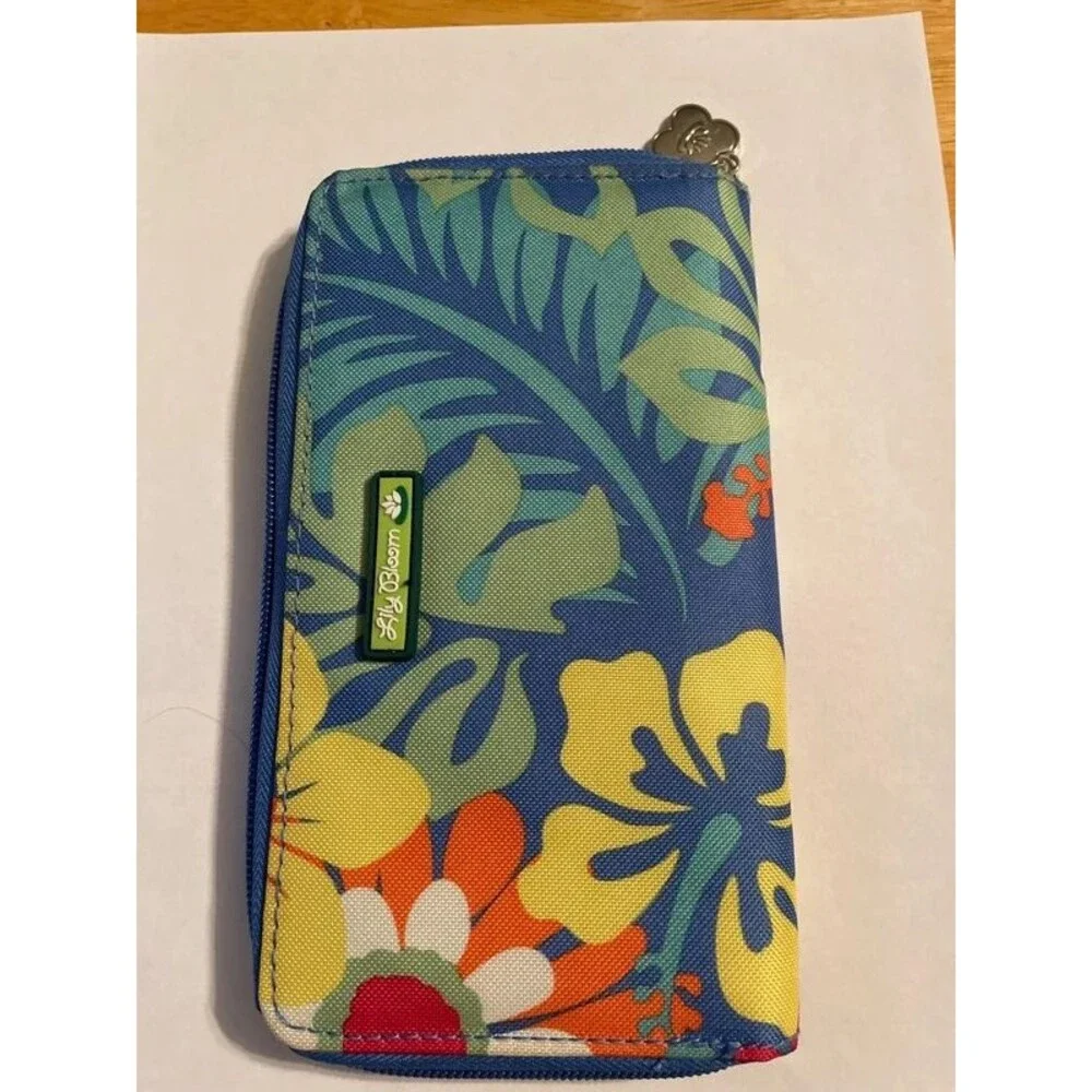 Lily Bloom blue floral zip around wallet